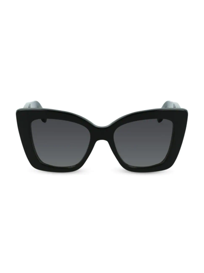 Shop Ferragamo Women's Gancini 52mm Butterfly Sunglasses In Black