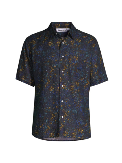 Shop Thorsun Men's Galaxy Short-sleeve Shirt In Blue Multi