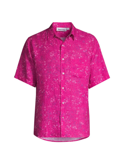 Shop Thorsun Men's Galaxy Short-sleeve Shirt In Pink Multi