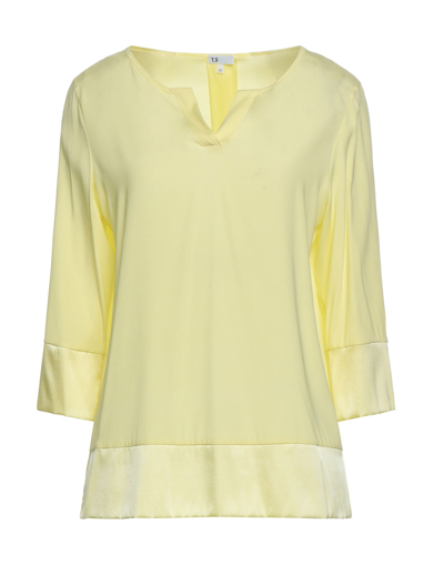 Shop T S T_s Woman Top Yellow Size L Silk, Elastane