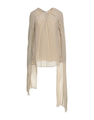 Shop Prada Woman Top Beige Size 2 Silk
