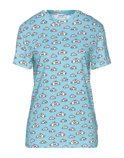 Shop Au Jour Le Jour T-shirts In Sky Blue