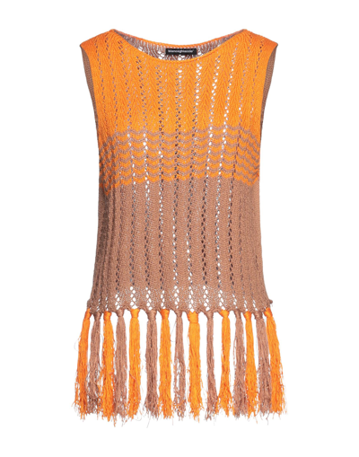 Shop Biancoghiaccio Woman Sweater Orange Size L Acrylic, Polyamide