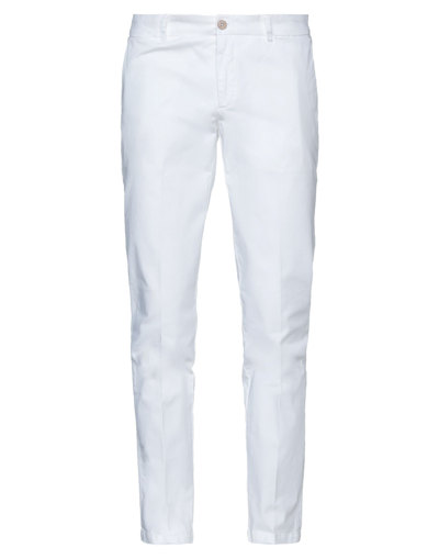 Shop Maison Clochard Man Pants White Size 30 Cotton, Elastane