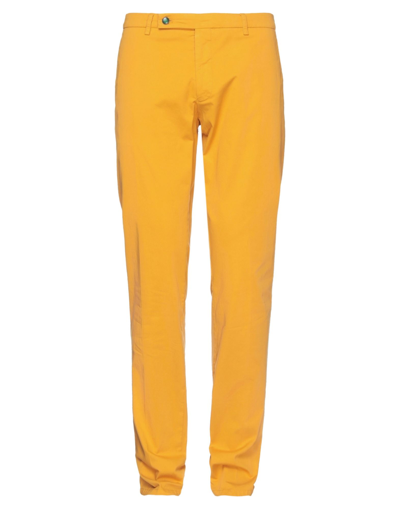 Shop Berwich Man Pants Apricot Size 36 Cotton, Elastane In Orange