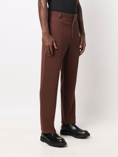 Shop Nanushka Straight-leg Tailored Trousers In Brown