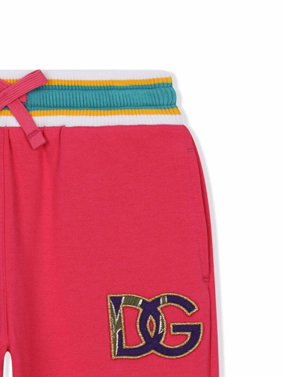 Dolce & Gabbana Logo-patch Track Trousers In Pink