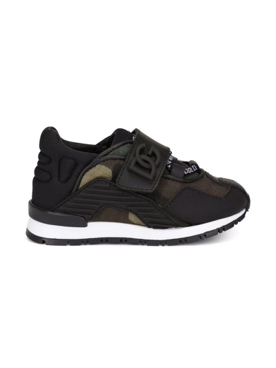 Shop Dolce & Gabbana Camouflage-print Low-top Sneakers In Black