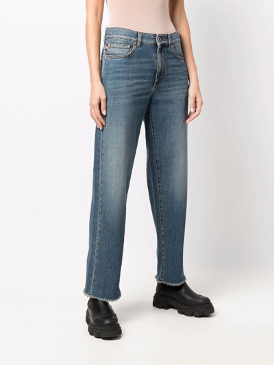 Shop Love Moschino Mid-rise Straight-leg Jeans In Blue
