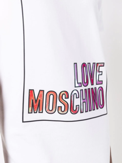Shop Love Moschino Logo-print T-shirt Dress In White