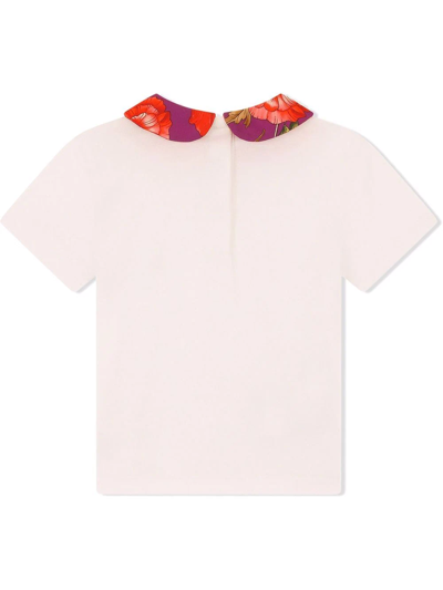 Shop Dolce & Gabbana Peter Pan Collar Cotton T-shirt In White