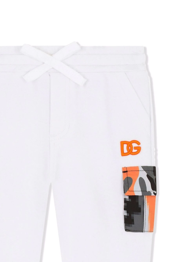 Dolce & Gabbana Camouflage-print Panelled Track Trousers In S9001 White