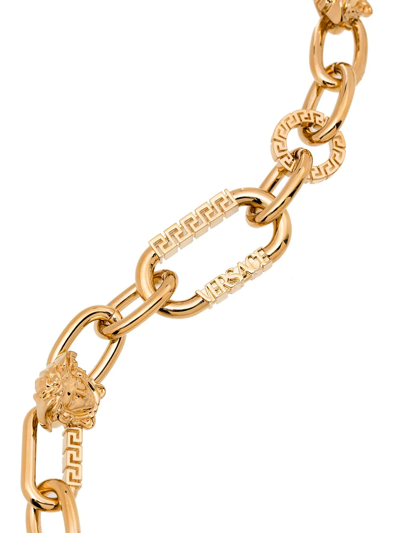 Shop Versace Medusa Chain-link Chunky Necklace In Gold