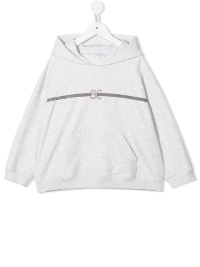 Shop Brunello Cucinelli Logo Print Sweatshirt In Grey