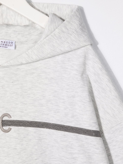 Shop Brunello Cucinelli Logo Print Sweatshirt In Grey