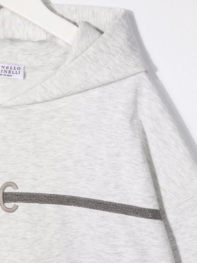 Brunello Cucinelli Monogram Sweatshirt Hoodie In Grey