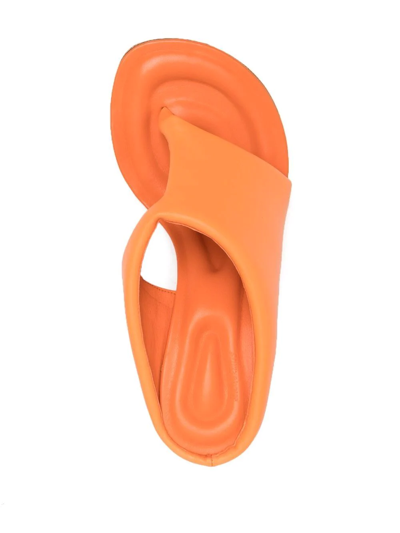 Shop Jacquemus Asymmetric-design Open-toe Mules In Orange
