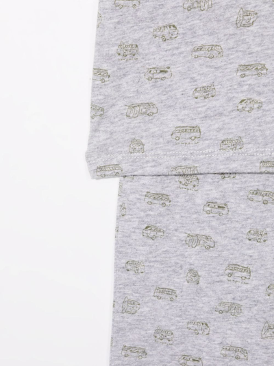 Shop Bonpoint Van-print Short-sleeved Pyjama Set In Grey