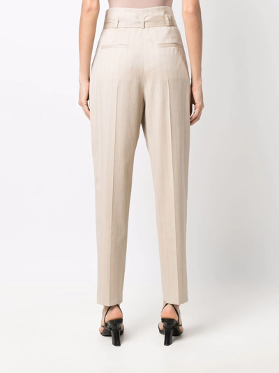 Shop Iro Belted High-waist Trousers In Neutrals