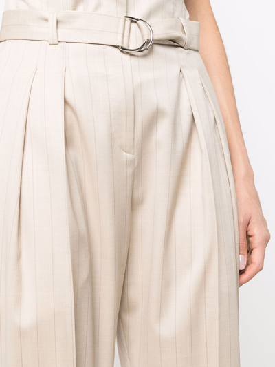 Shop Iro Belted High-waist Trousers In Neutrals