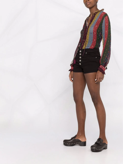 Dondup Button-detail High-waisted Shorts In Black