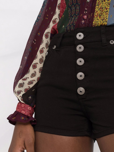 Dondup Button-detail High-waisted Shorts In Black