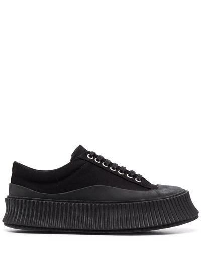 Shop Jil Sander Platform-sole Sneakers In Black