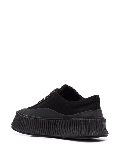 Shop Jil Sander Platform-sole Sneakers In Black