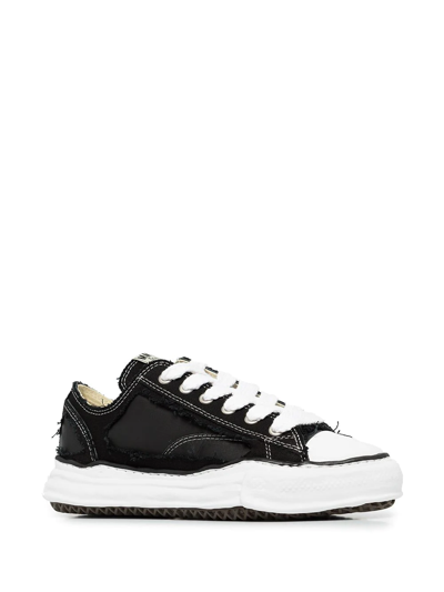 Miharayasuhiro Peterson Low Distressed Canvas Sneakers In Black