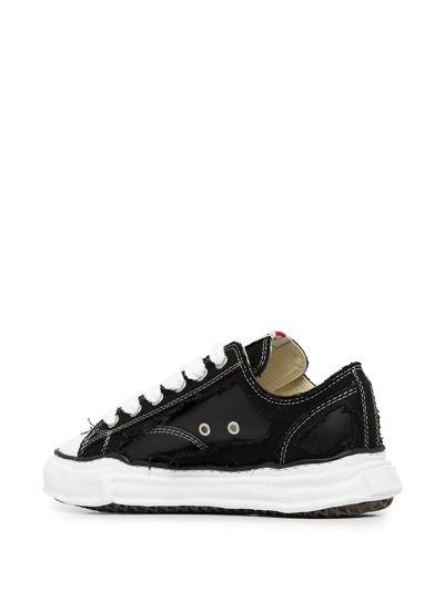 Miharayasuhiro Peterson Low Distressed Canvas Sneakers In Black