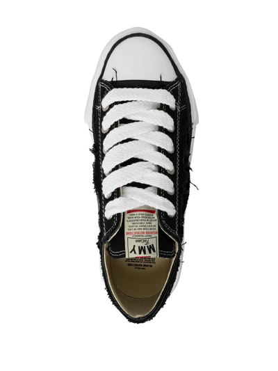 Miharayasuhiro Peterson Low Distressed Canvas Sneakers In Black