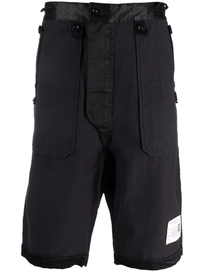 Shop Miharayasuhiro Logo-patch Bermuda Shorts In Black