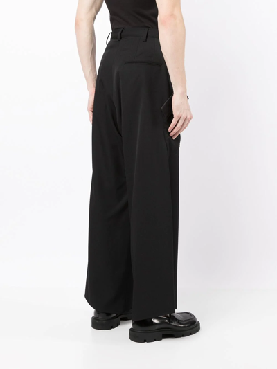 Sulvam High-waisted Wide-leg Trousers In Black | ModeSens