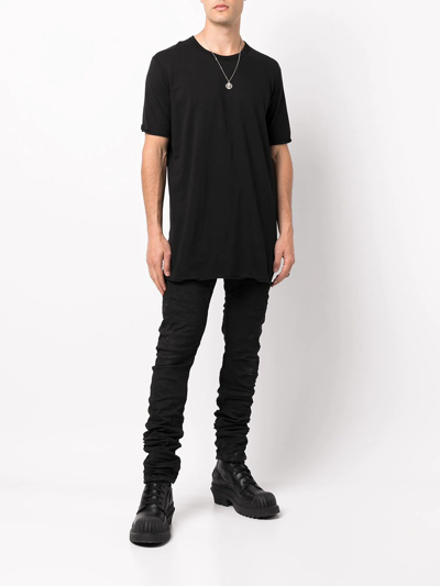 Boris Bidjan Saberi Rear Tape-detail T-shirt In Black