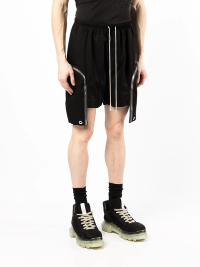 Shop Rick Owens Bauhaus Boxers Zip-pocket Shorts In Black