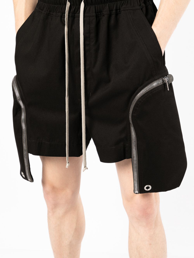 Shop Rick Owens Bauhaus Boxers Zip-pocket Shorts In Black