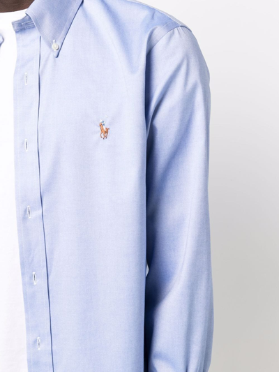 Shop Polo Ralph Lauren Polo Pony Button-down Oxford Shirt In Blue