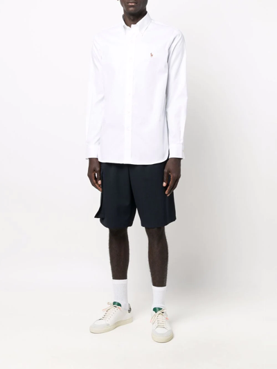 Polo Ralph Lauren Slim Fit White Cotton Shirt With Embroidered Logo In White