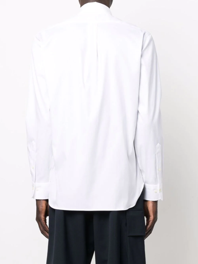 Polo Ralph Lauren Slim Fit White Cotton Shirt With Embroidered Logo In White