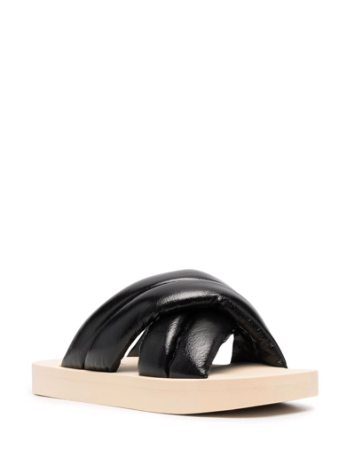 Proenza Schouler 30mm Float Padded Leather Slide Sandals In Black