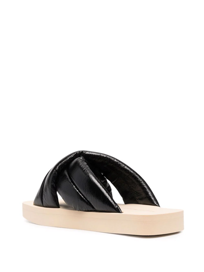 Proenza Schouler 30mm Float Padded Leather Slide Sandals In Black