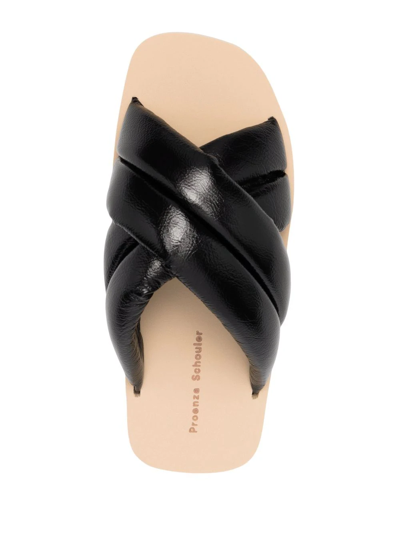 Proenza Schouler 30mm Float Padded Leather Slide Sandals In Black
