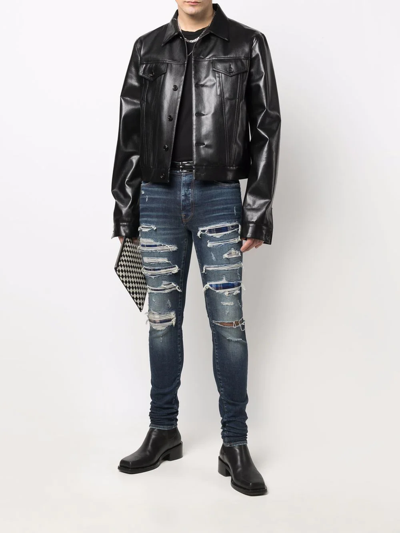 Amiri Distressed Slim-fit Jeans In Blue