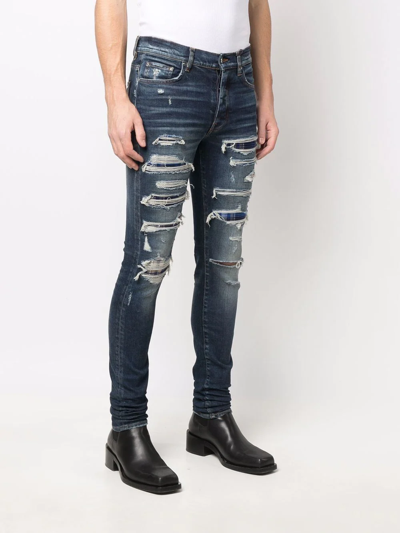 Amiri Distressed Slim-fit Jeans In Blue
