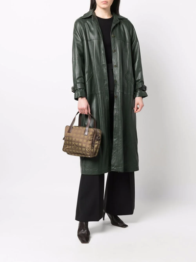 Pre-owned Chanel 2002-2003 Choco Bar Holdall In Green