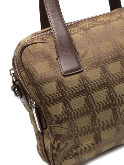 Pre-owned Chanel 2002-2003 Choco Bar Holdall In Green
