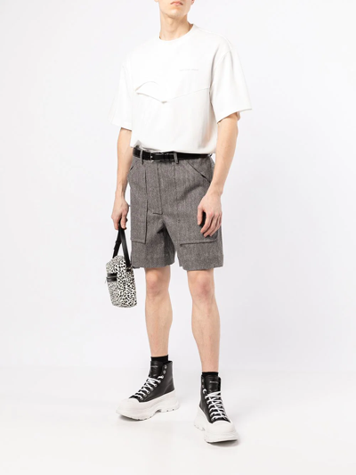 Feng Chen Wang White Paneled Collar T-shirt In White