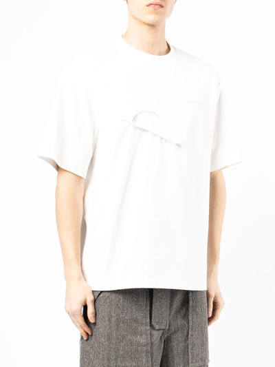 Feng Chen Wang White Paneled Collar T-shirt In White