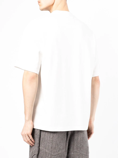 Feng Chen Wang White Paneled Collar T-shirt In White