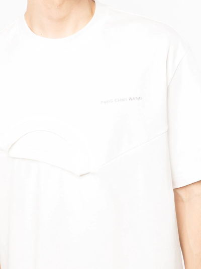 Feng Chen Wang White Paneled Collar T-shirt In White